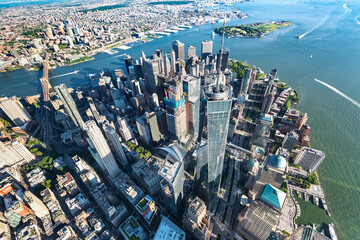 Sticker - Aerial view of the Freedom Tower at One World Trade Center, Manhattan, NY