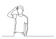 © OneLineStock - frustrated man - single line drawing