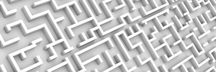 ginormous white maze structure, with a path maze through structure 