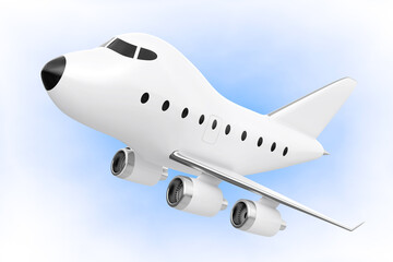 Poster - Cartoon Toy Jet Airplane. 3d Rendering