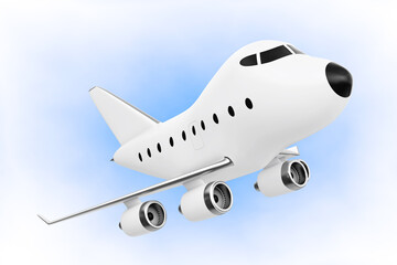 Poster - Cartoon Toy Jet Airplane. 3d Rendering