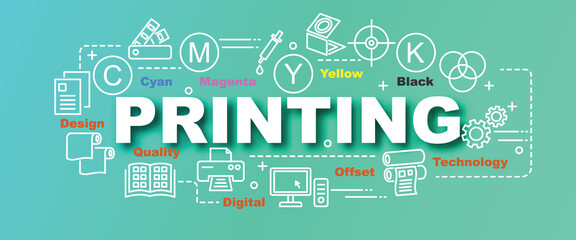 printing vector trendy banner
