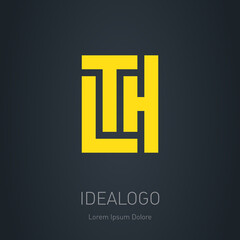 Poster - logo template with letters l, t and h. vector logotype or label.
