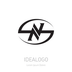 Poster - dynamic logo with letter n. vector design element, logotype or icon.