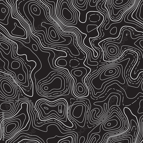 Seamless pattern. Fictional topo contour map design. Vector. Geography ...