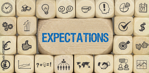 Expectations / Würfel mit Symbole Poster Mural XXL