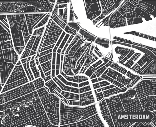 Fototapeta Amsterdam mapa-miasta-amsterdam