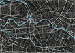Black and white vector city map of Berlin with well organized separated layers.