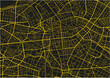 Black and yellow vector city map of Berlin with well organized separated layers.