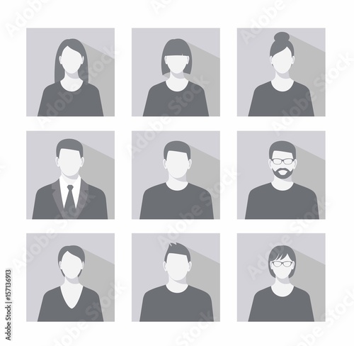 Fotografía Avatar profile picture icon set including male and female