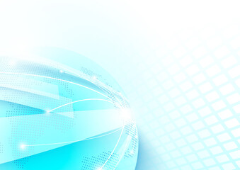 Poster - Abstract image of a planet Earth  and line shiny lightings connection concept background