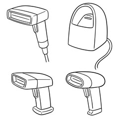 Wall Mural - vector set of barcode reader