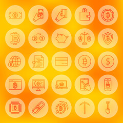 Poster - Line Bitcoin Web Icons