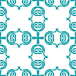 Blue luxury background seamless with ornamental pattern on white