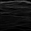 Monochrome digital polygonal ocean waves texture design. White grid on black background. Vector illustration. Business template. Surfing landscape.