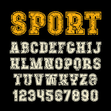 Serif font in sport style with contour