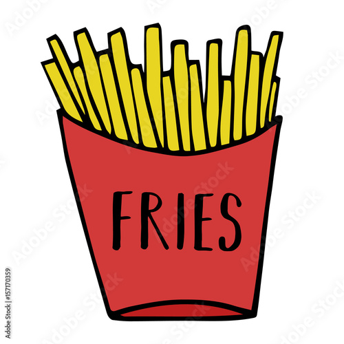 Cartoon Doodle French Fries Vector Illustration Drawing Stock Vector Adobe Stock cartoon doodle french fries vector