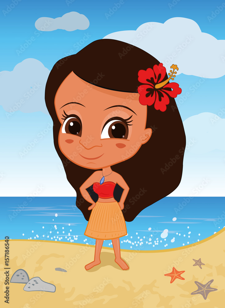 Hawaii Girl - obrazy, fototapety, plakaty 