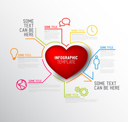 Aufkleber - vector heart infographic report template