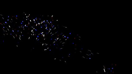 Wall Mural - red white and blue colors confetti explosions in alpha channel