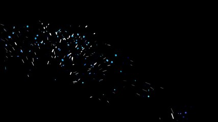 Wall Mural - white and blue colors confetti explosions in alpha channel