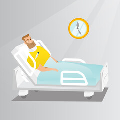 Sticker - Man with a neck injury vector illustration.