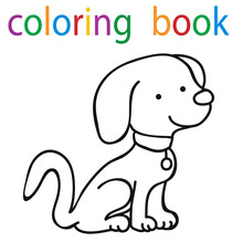 Book Coloring Cartoon Dog Character