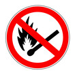 znak zakaz używania ognia