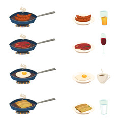 Wall Mural - Breakfast Pan Set