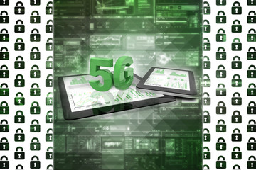 Poster - 3d rendering 5G Network 5G Connection with data
