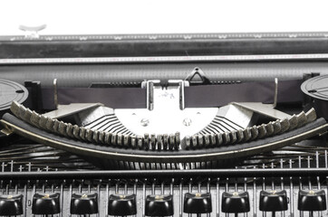 Close up of the letters on an old typewriter.