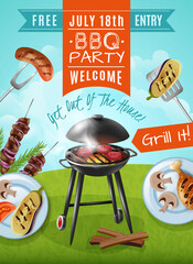 Canvas Print - Barbecue Party Poster