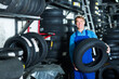 © JackF - man working with new tyre for car