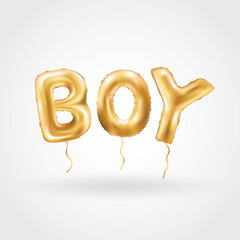 Wall Mural - Gold boy balloons