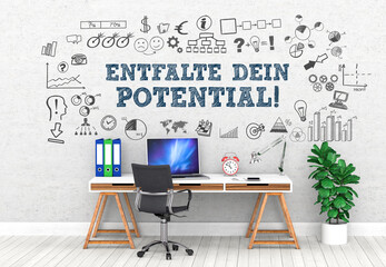 Sticker - Entfalte Dein Potential! / Office / Wall / Symbol