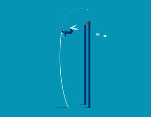 Wall Mural - Pole vaulter. Business jumping over rising. Concept business success vector.