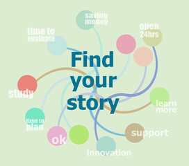Poster - find your story. abstract infographics options template. can be used for workflow layout, diagram, b