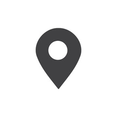 Poster - Map pointer icon in black on a white background. Vector illustration