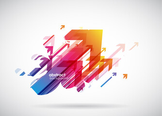Wall Mural - abstract red arrows background wallpaper.