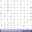 © ylivdesign - 100 administration icons set, outline style