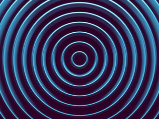 Fototapete - Blue radial abstract pattern for web template background, brochure cover or app. Material style. Geometric 3D illustration.