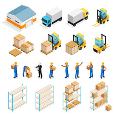 Wall Mural - Warehouse Isometric Set