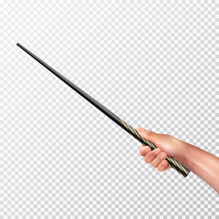 Canvas Print - Realistic Hand With Magic Wand