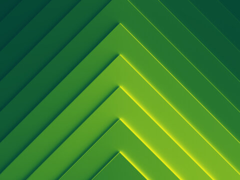 Green geometric abstract background image. 3D illustration. Works for text and website background, print and mobile application.
