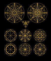 Poster - Impossible geometry symbols vector set.