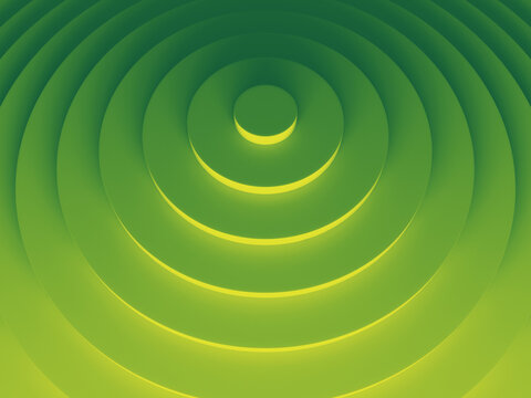 Green radial geometric background for material modern design. 3D illustration. Works for text and website backgrounds, print and mobile application.