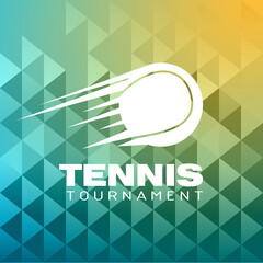 Wall Mural - Tennis tournament logo vector illustration sport background