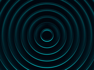 Poster - Rings. Vibrant cyan geometric background texture works good for text and website backgrounds, poster and mobile application. 3D illustration.