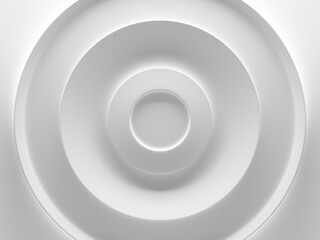 Fototapete - Rings. White clean background picture. 3D illustration. This image works good for text and website background, print and mobile application.