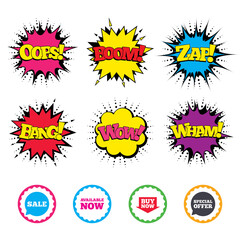 Poster - Sale icons. Special offer speech bubbles symbols.